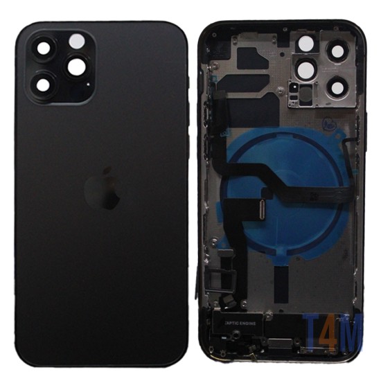 TRASEIRA TAMPA CHASSI COMPLETO APPLE IPHONE 12 PRO MAX PRETO